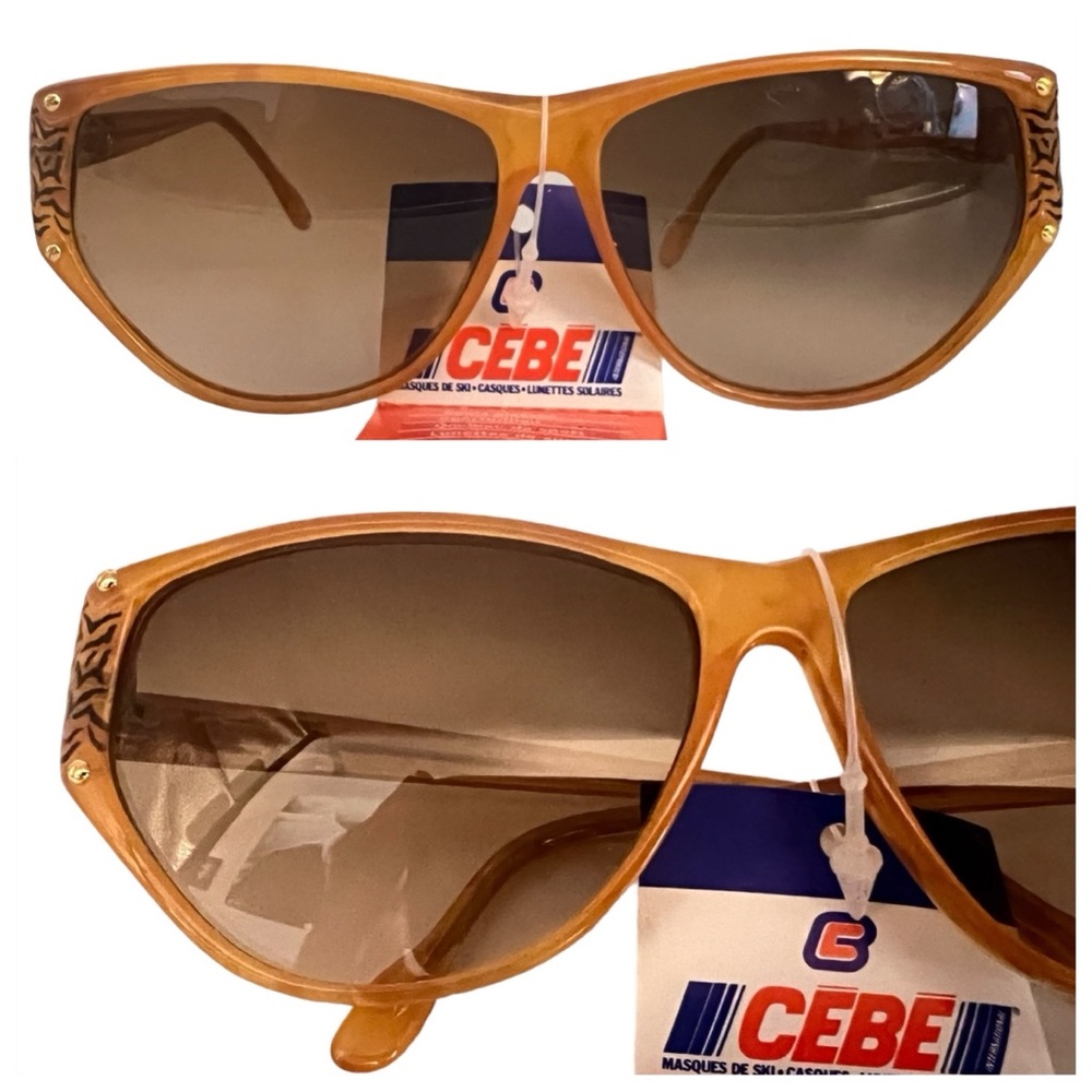 1990’s CEBE France Angular Sunglasses Mod 931, Brown & Black, Unisex andNWT